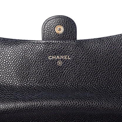 Chanel Caviar Quilted Large Gusset Flap Wallet Black 6 of 10