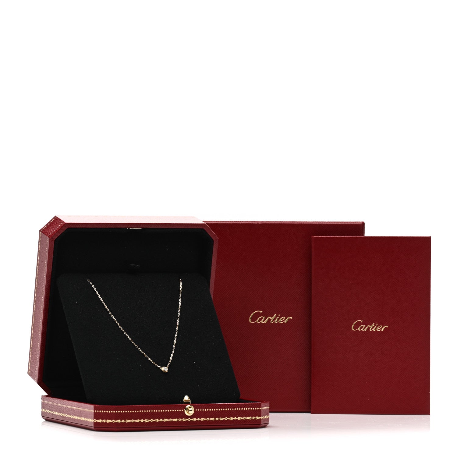 Cartier 18K Yellow Gold Diamond SM D'Amour Pendant Necklace 3 of 3