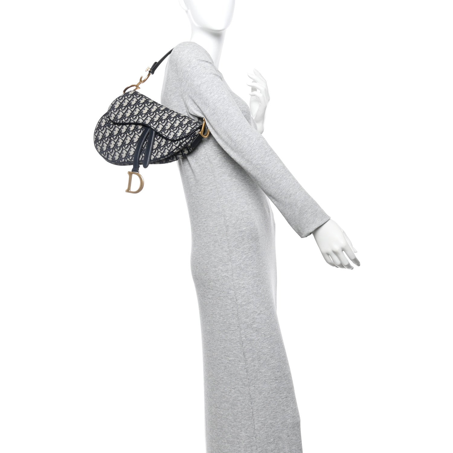 Christian Dior Oblique Saddle Bag Blue 2 of 10