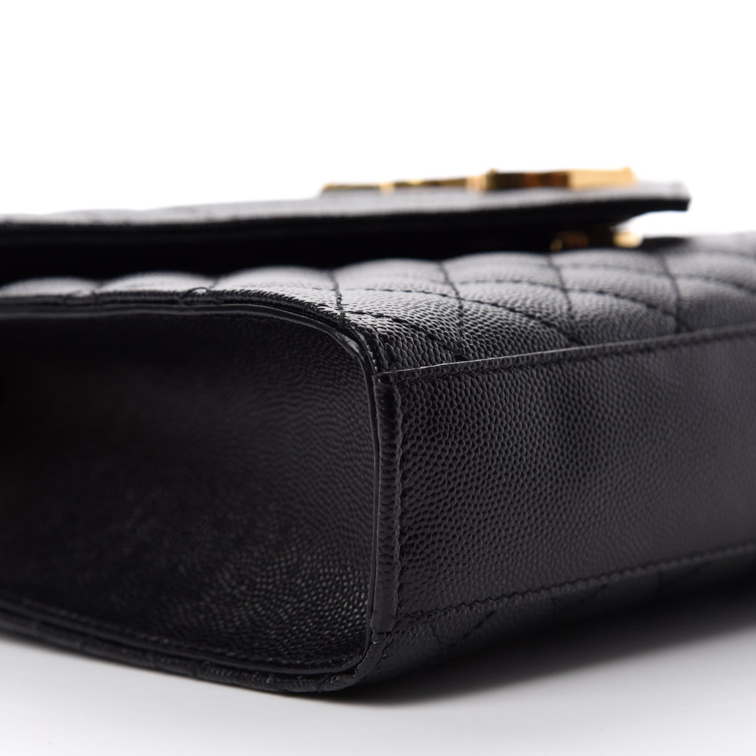 Saint Laurent Grain De Poudre Textured Mixed Matelasse Triquilt Medium Monogram Satchel Black 6 of 11