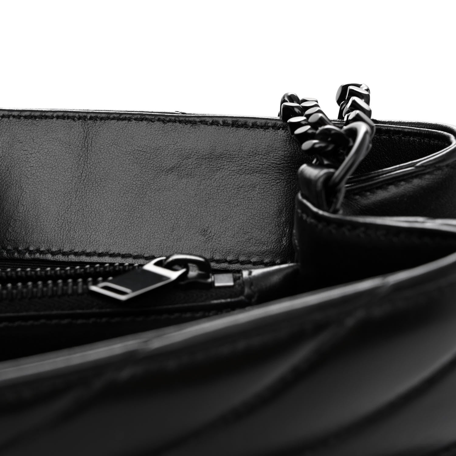 Saint Laurent Calfskin Y Quilted Monogram Monochrome Medium Loulou Chain Satchel Black 12 of 12