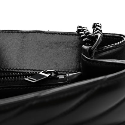 Saint Laurent Calfskin Y Quilted Monogram Monochrome Medium Loulou Chain Satchel Black 12 of 12