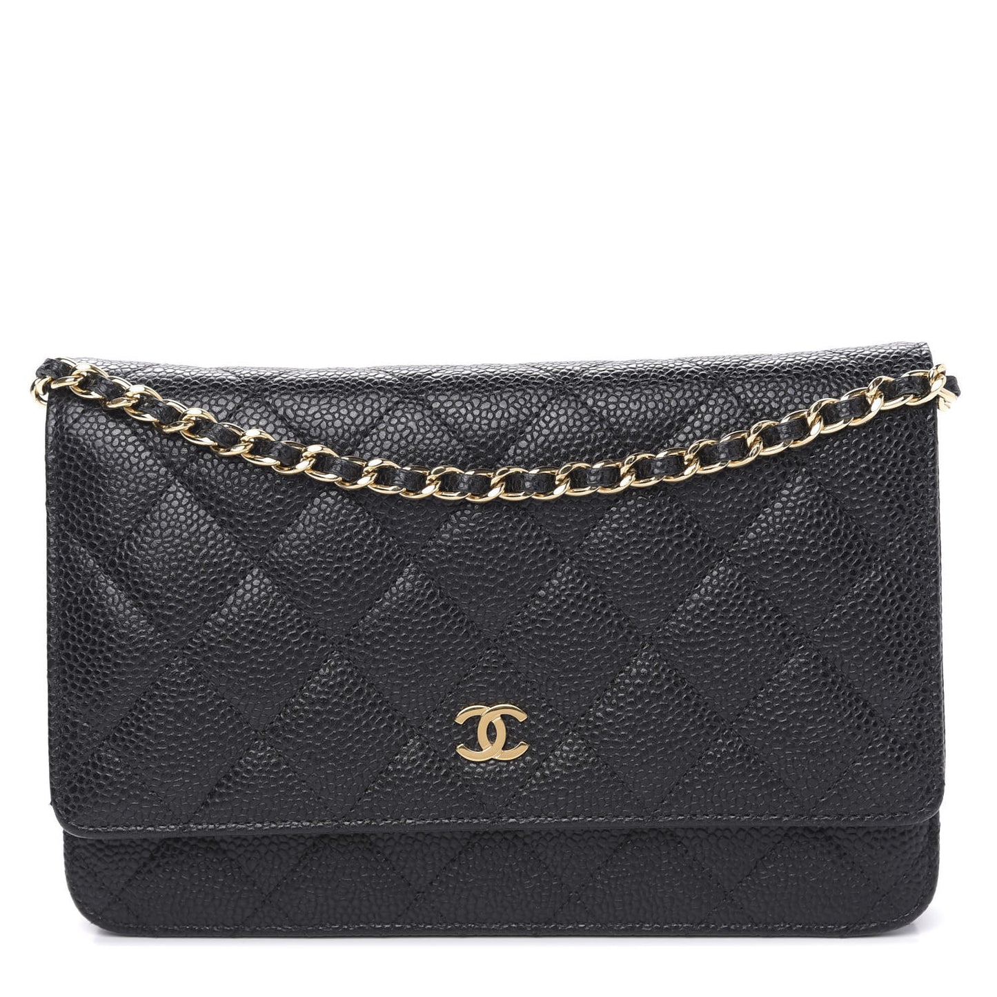 Caviar Quilted Wallet On Chain WOC Black