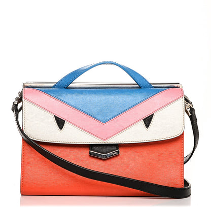 Fendi Vitello Elite Monster Mini Demi Jour Shoulder Bag Papavero Royal Blue Multicolor 1 of 7