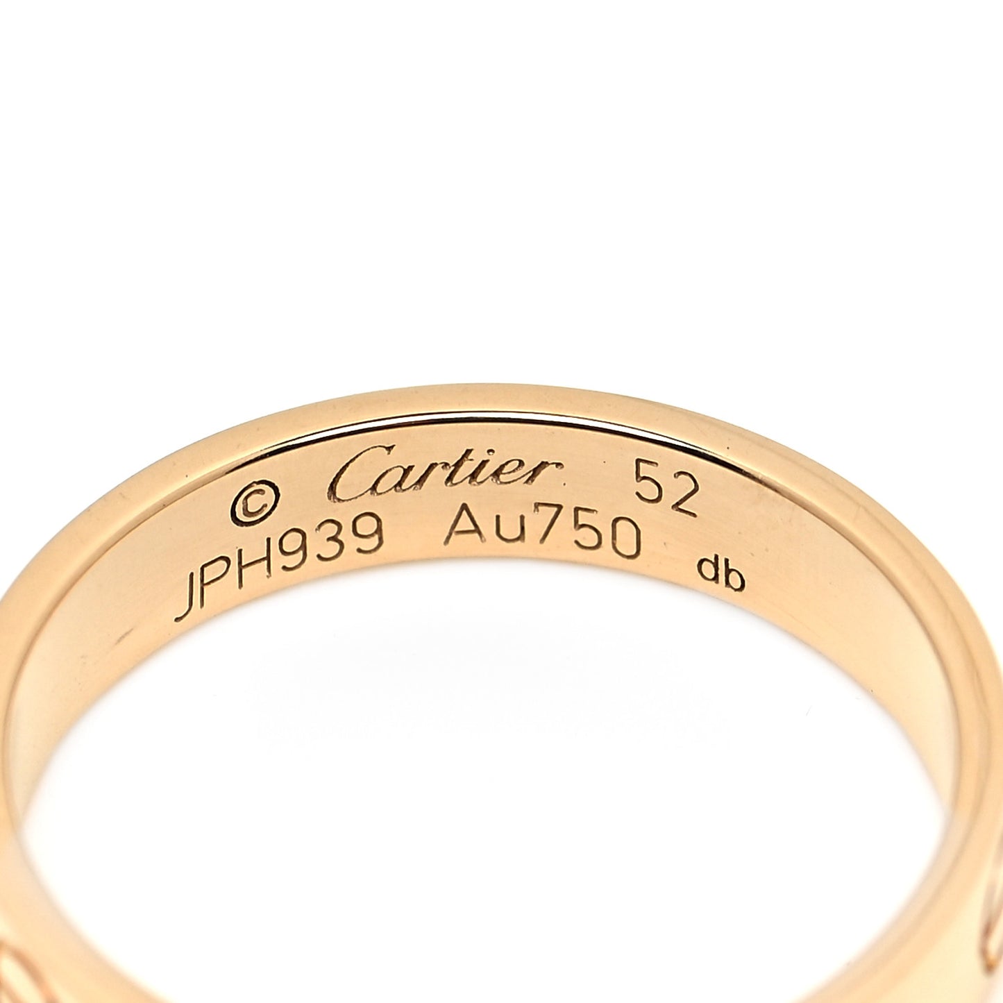 18K Yellow Gold 3.5mm LOVE Wedding Band Ring 52 6