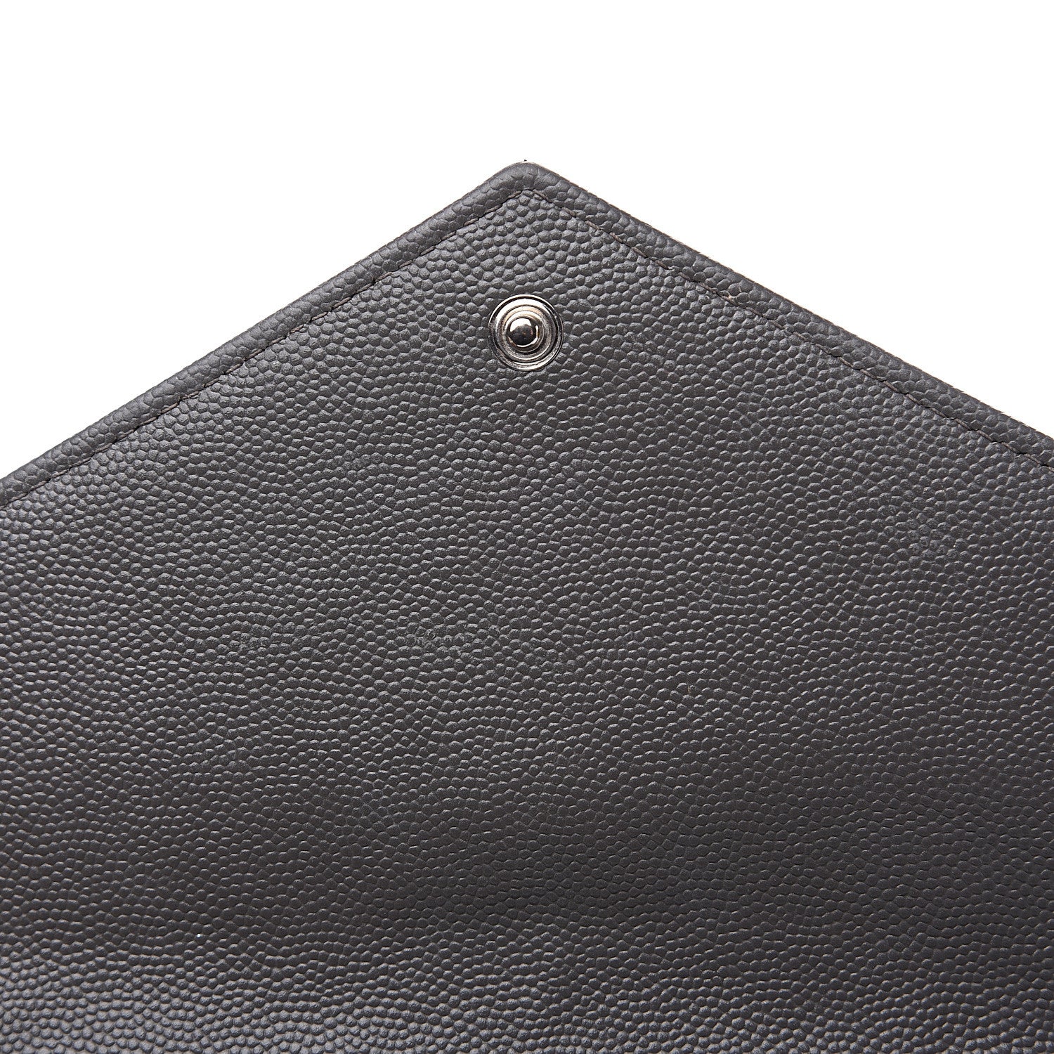 Saint Laurent Grain De Poudre Matelasse Chevron Monogram Chain Wallet Fog 6 of 12