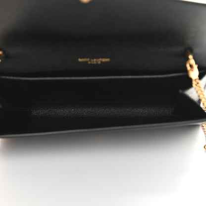 Saint Laurent Grain De Poudre Uptown Chain Wallet Black 6 of 11