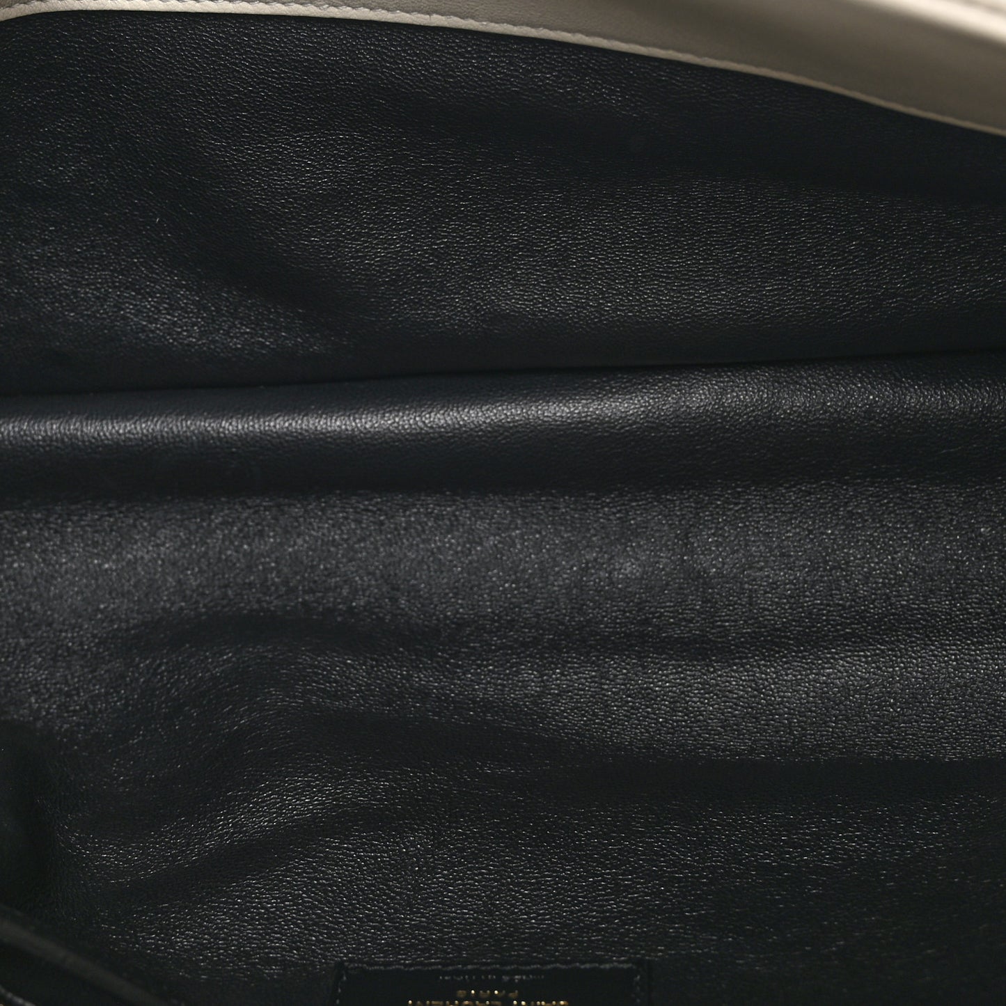 SAINT LAURENT Lambskin Quilted Sade Puffer Envelope Clutch White