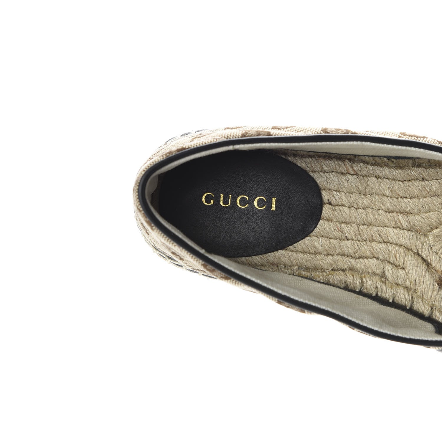Gucci Monogram Matelasse Diagonal GG Marmont Espadrilles 36.5 Beige Ebony Black 8 of 10