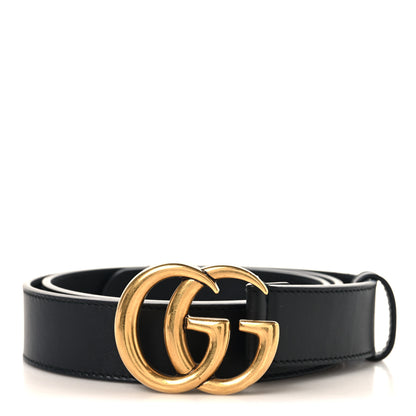 Gucci Calfskin Double G 30mm Belt 90 36 Black 1 of 5