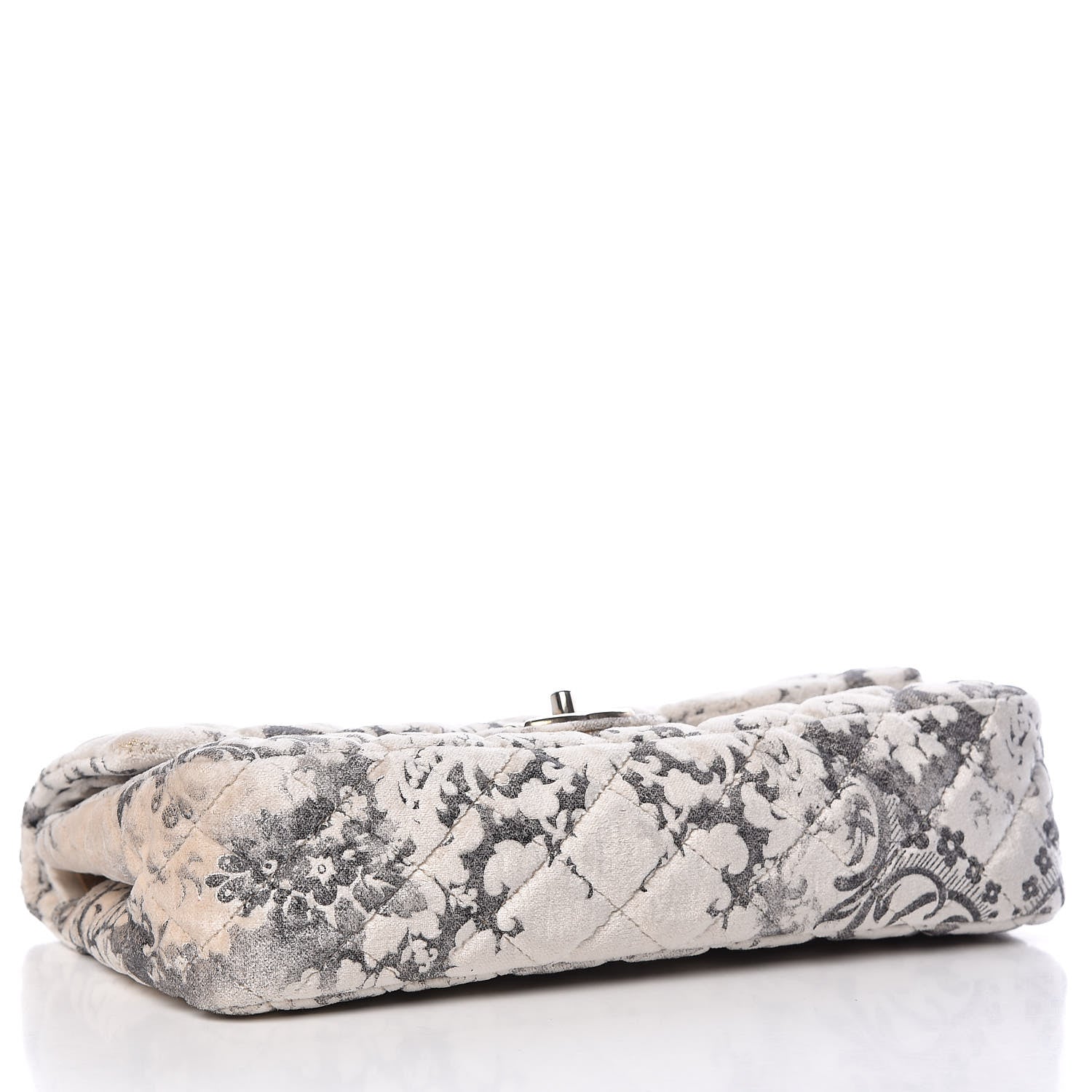 Chanel Burnout Velvet Double Flap White Black 4 of 11