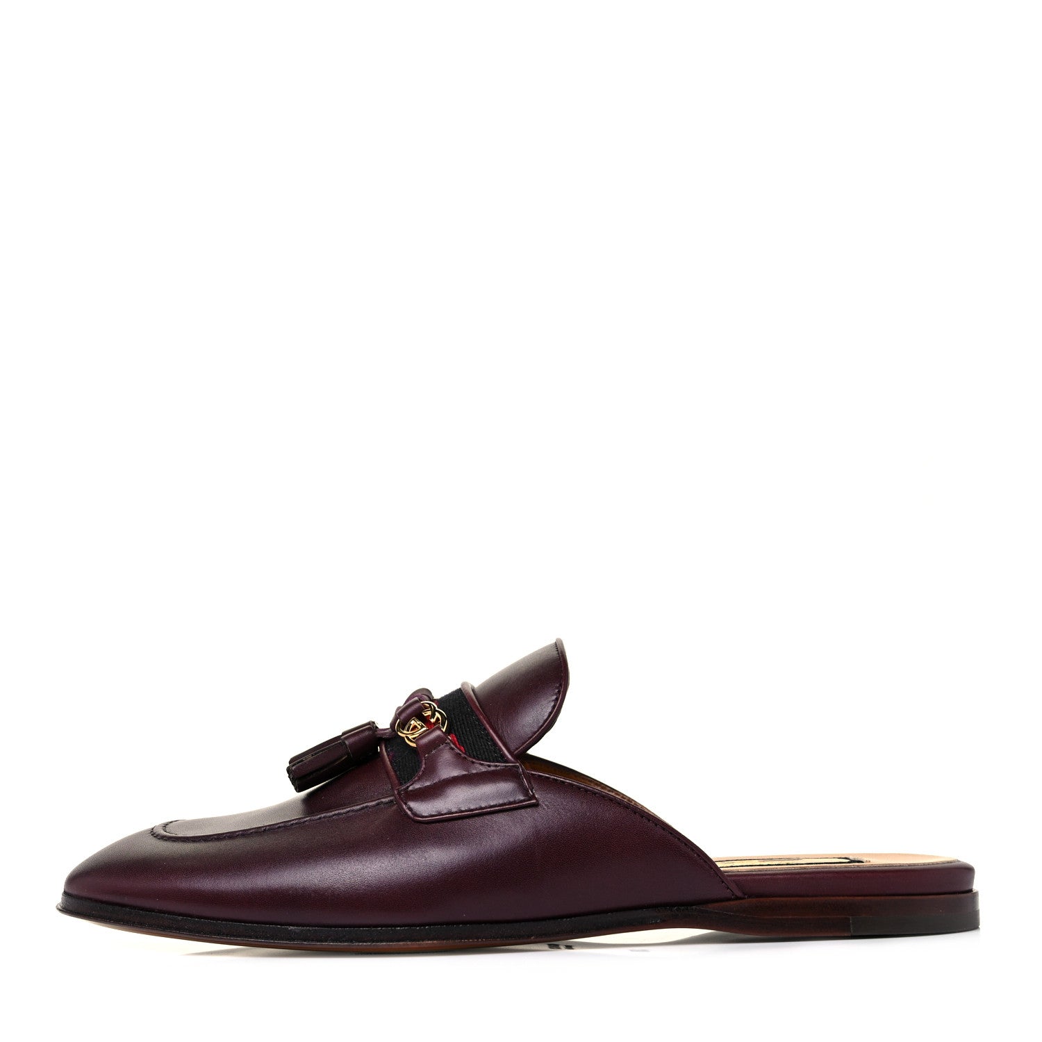 Gucci Web Tassel Women's GG Mules 36 Bordeaux Ruby 1 of 9
