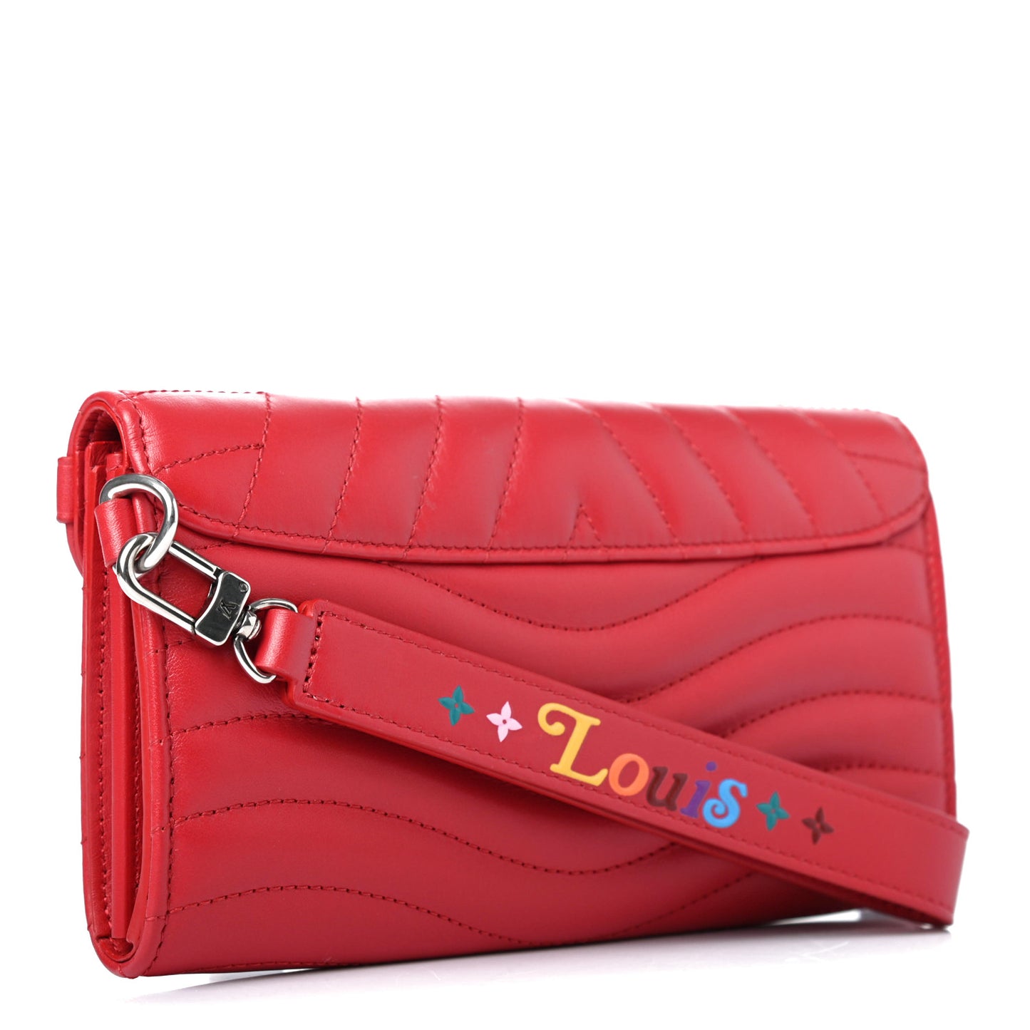 Calfskin New Wave Long Wallet Rouge