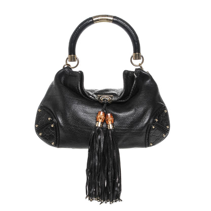Gucci Calfskin Medium Indy Top Handle Hobo Black 1 of 6