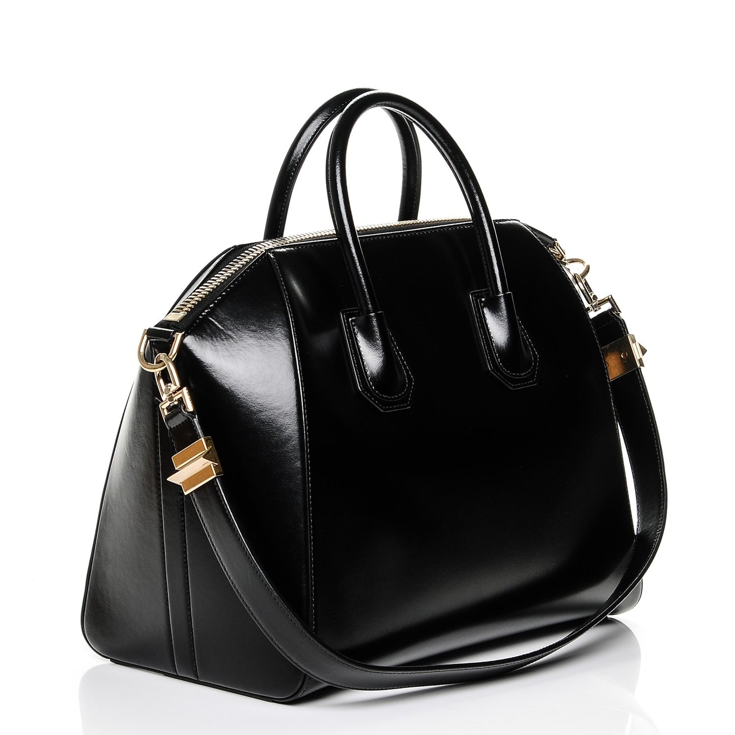 Shiny Lord Calfskin Medium Antigona Black
