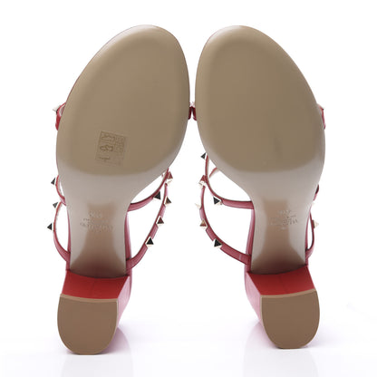 Valentino Garavani Calfskin Nappa Rockstud 60mm Caged Slide Sandals 41.5 Rouge Pur 6 of 10