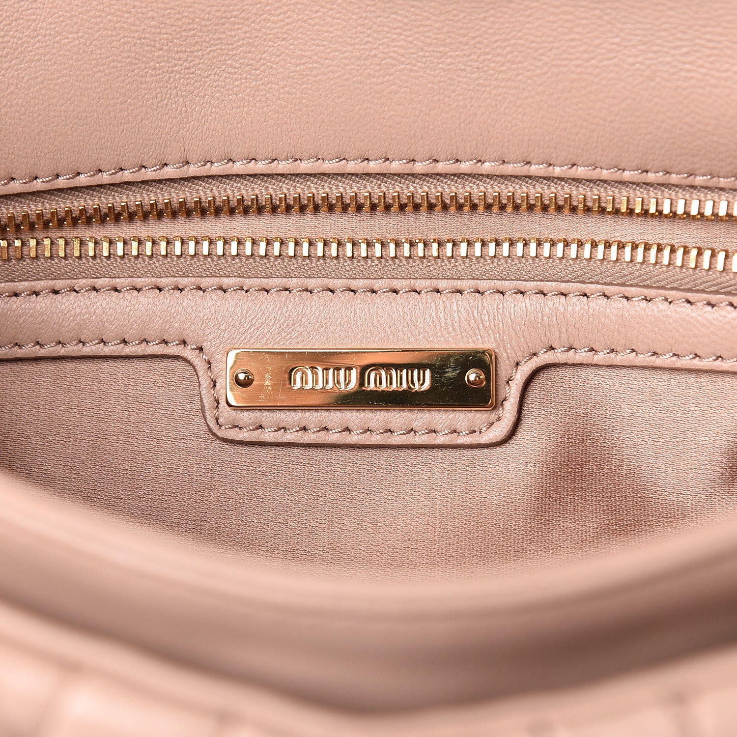 Miu Miu Nappa Matelasse Clutch Cammeo 6 of 10
