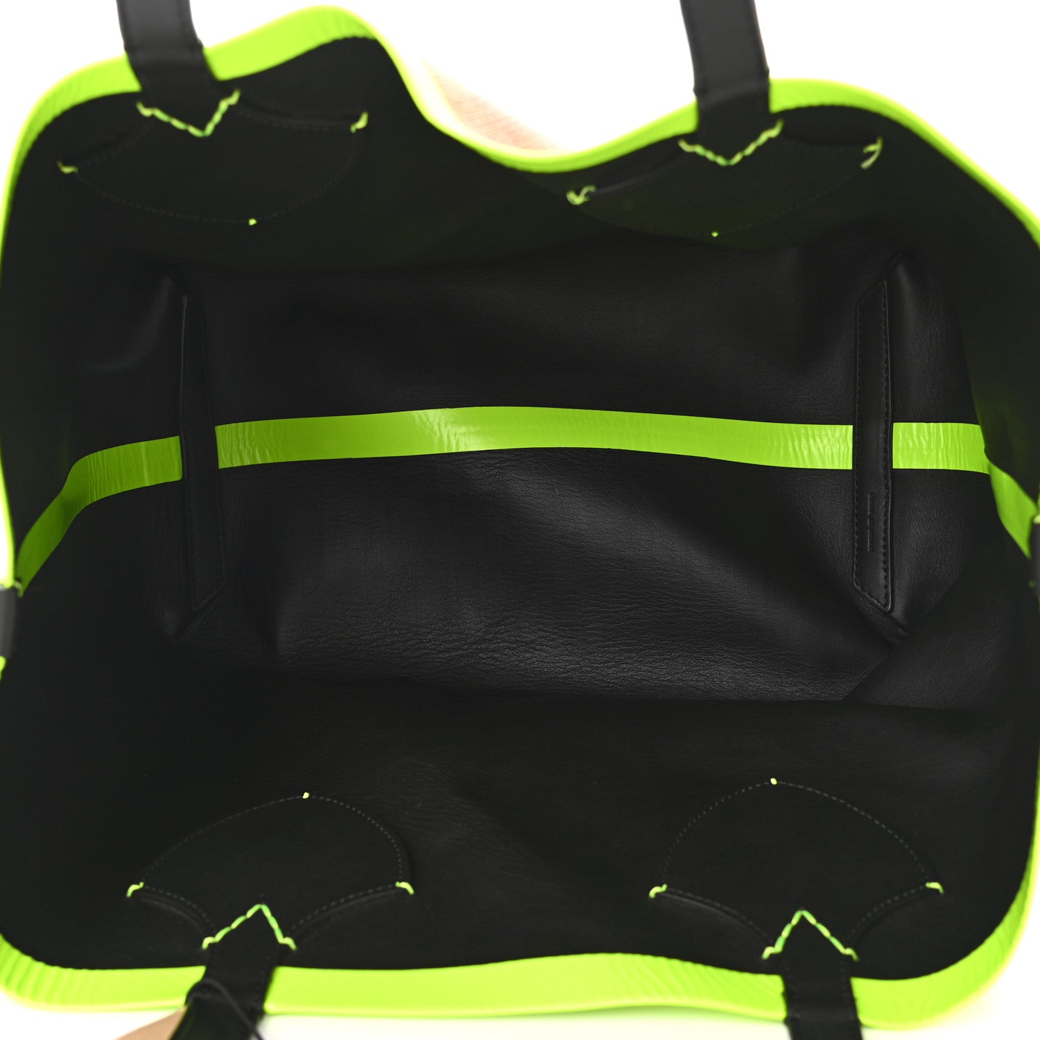 Burberry Canvas Mega Check The Giant Reversible Tote Black Neon Yellow 8 of 17