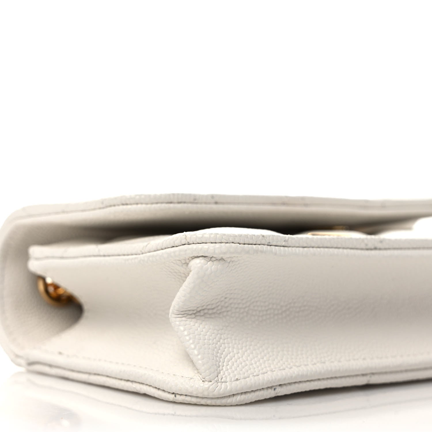 Chanel Caviar Quilted Enamel Coco Casino Flap Phone Holder With Chain White 9 of 11