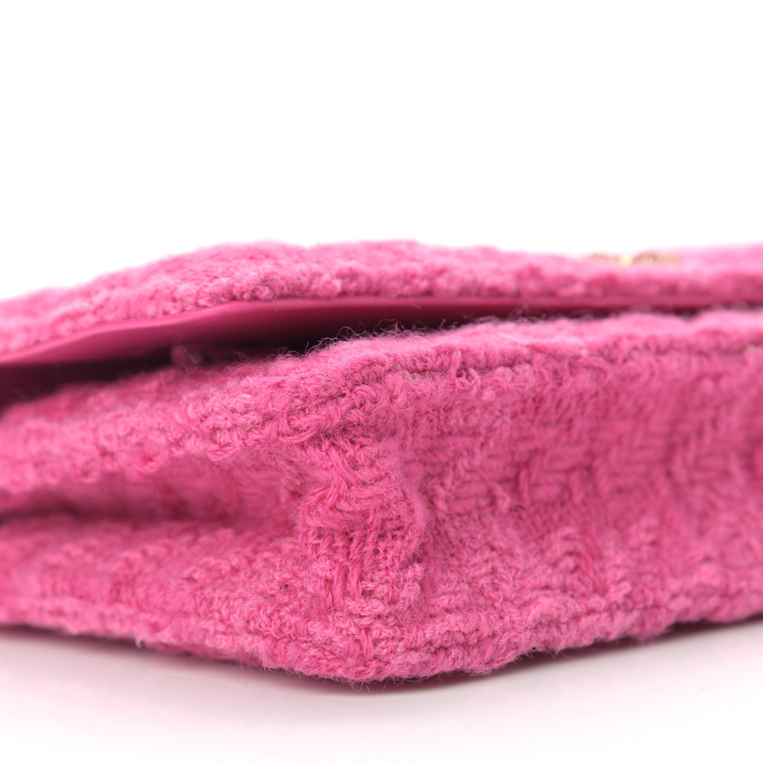 Chanel Wool Tweed Lambskin Quilted Chanel 19 Wallet On Chain WOC and Coin Purse Fuchsia 11 of 13