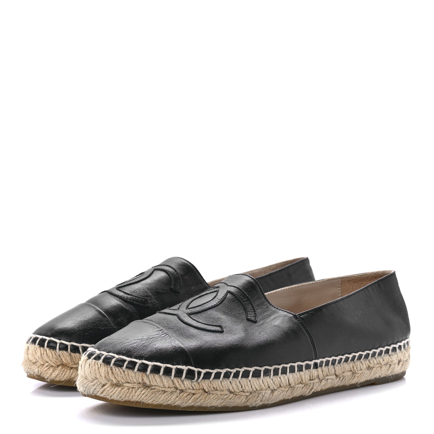 Lambskin CC Espadrilles 38 Black