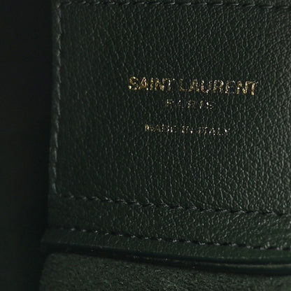Saint Laurent Calfskin Toy Shopping Tote Vert Fonce 6 of 12