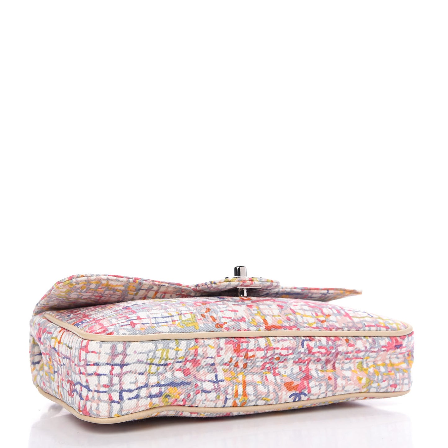 Canvas Watercolor Tweed Print Clover Small Flap Multicolor