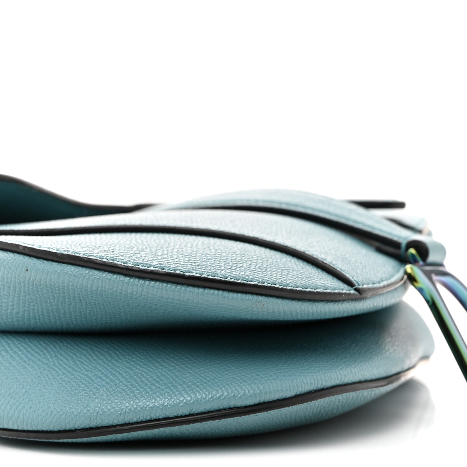 Christian Dior Grained Calfskin Saddle Bag Azure Blue 9 of 14