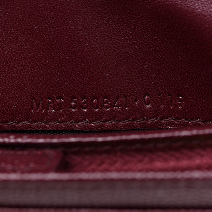 Saint Laurent Grain De Poudre Matelasse Chevron Monogram Card Case Bordeaux 7 of 8