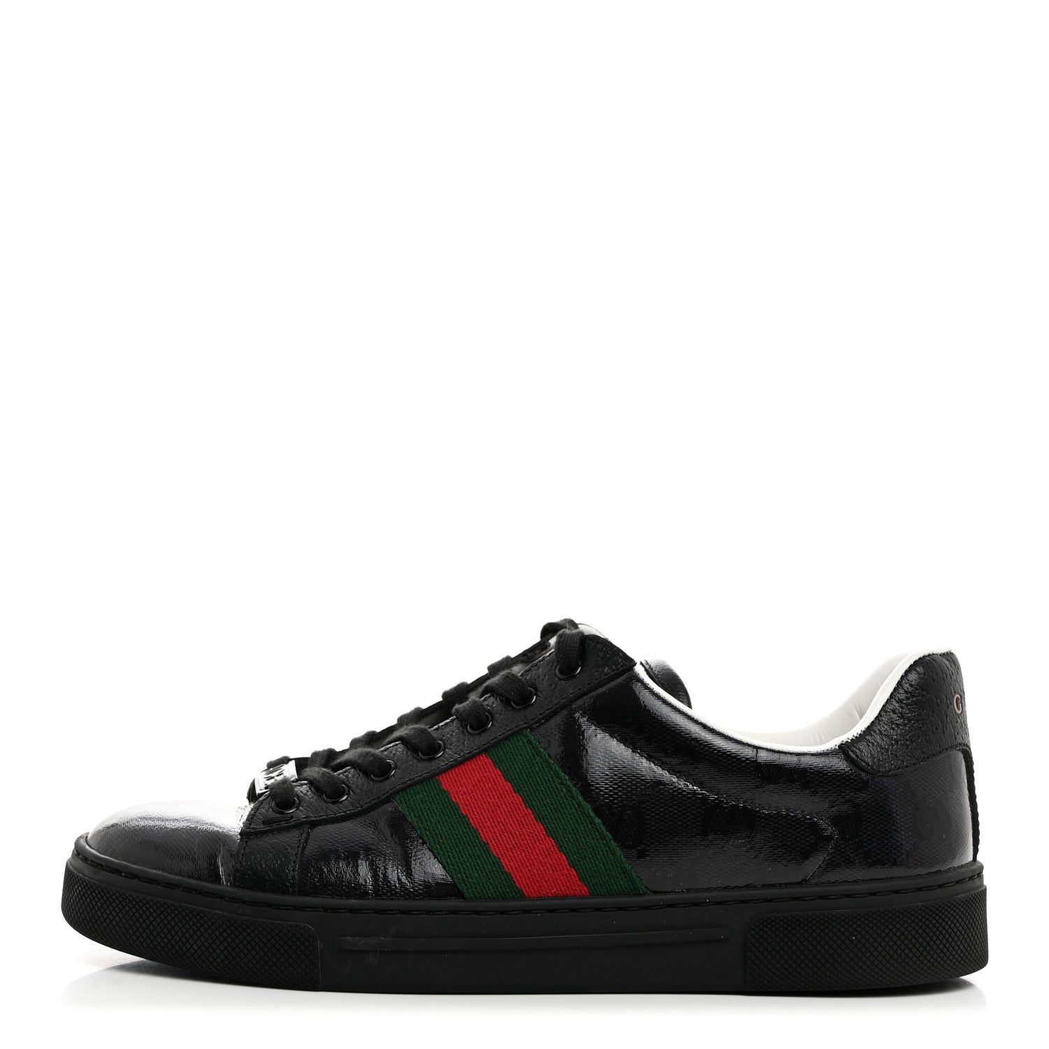 Gucci Crystal GG Monogram Web Womens New Ace Sneakers 36.5 Black 1 of 9