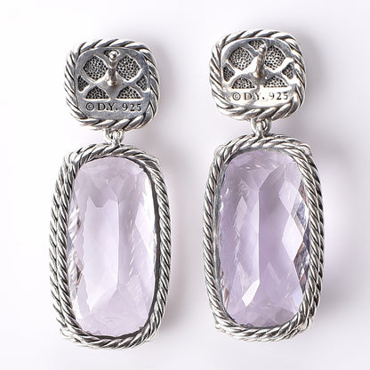 David Yurman Sterling Silver Lavender Amethyst 36mm Chatelaine Drop Earrings 6 of 8
