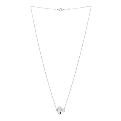 Tiffany Platinum Diamond Green Tourmaline Paper Flowers Pendant Necklace 2 of 5