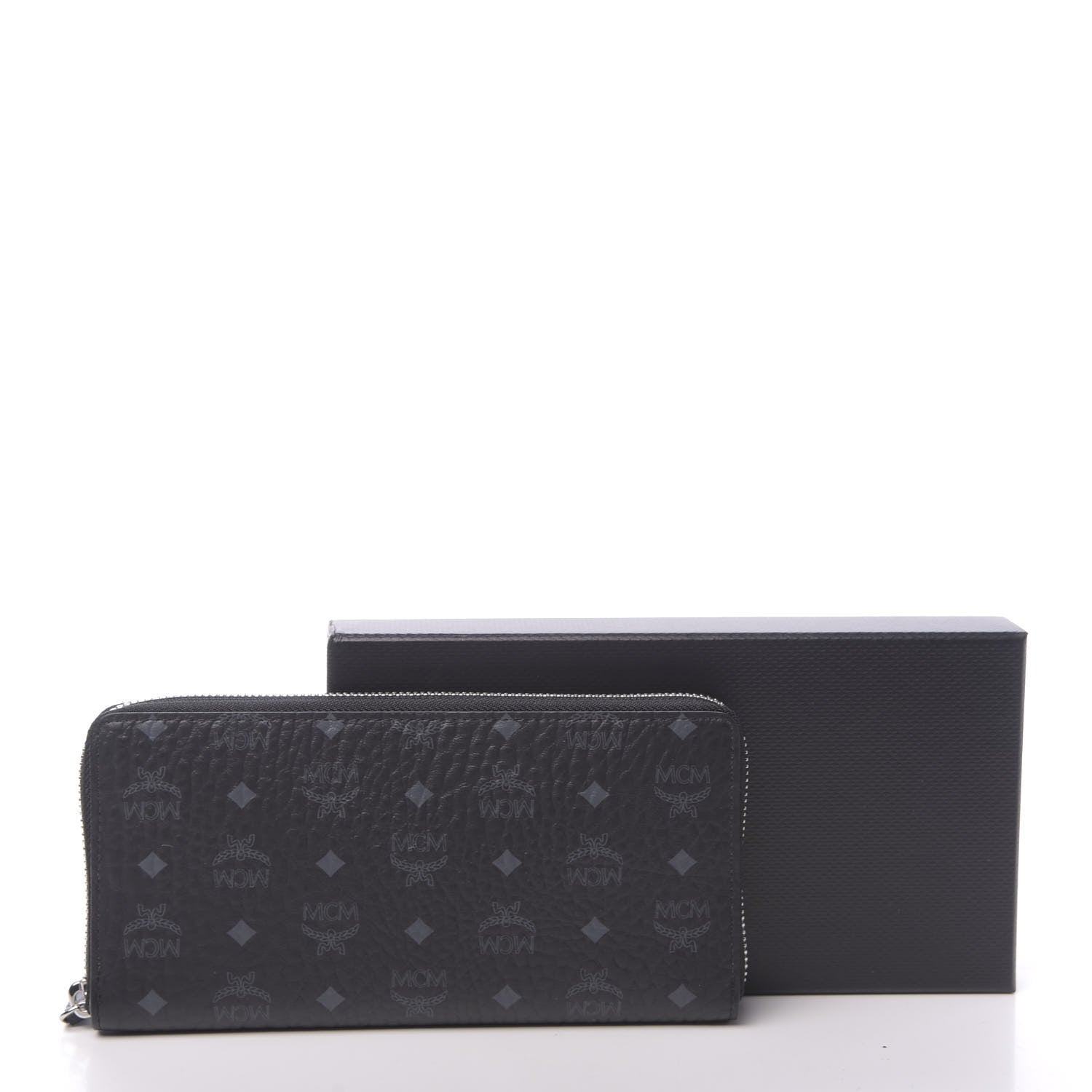 MCM Visetos Large Zip Around Wallet Black 8 of 8