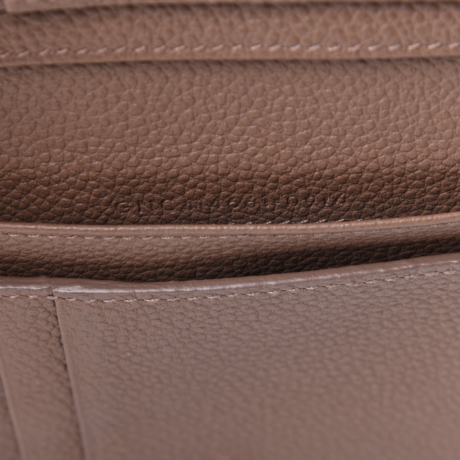Saint Laurent Grained Calfskin Rive Gauche Compact Zip Around Wallet Taupe 7 of 7