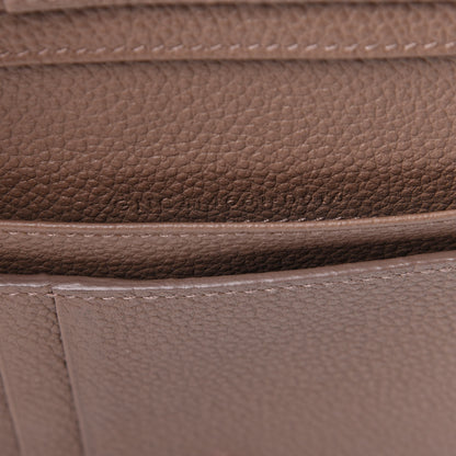 Saint Laurent Grained Calfskin Rive Gauche Compact Zip Around Wallet Taupe 7 of 7