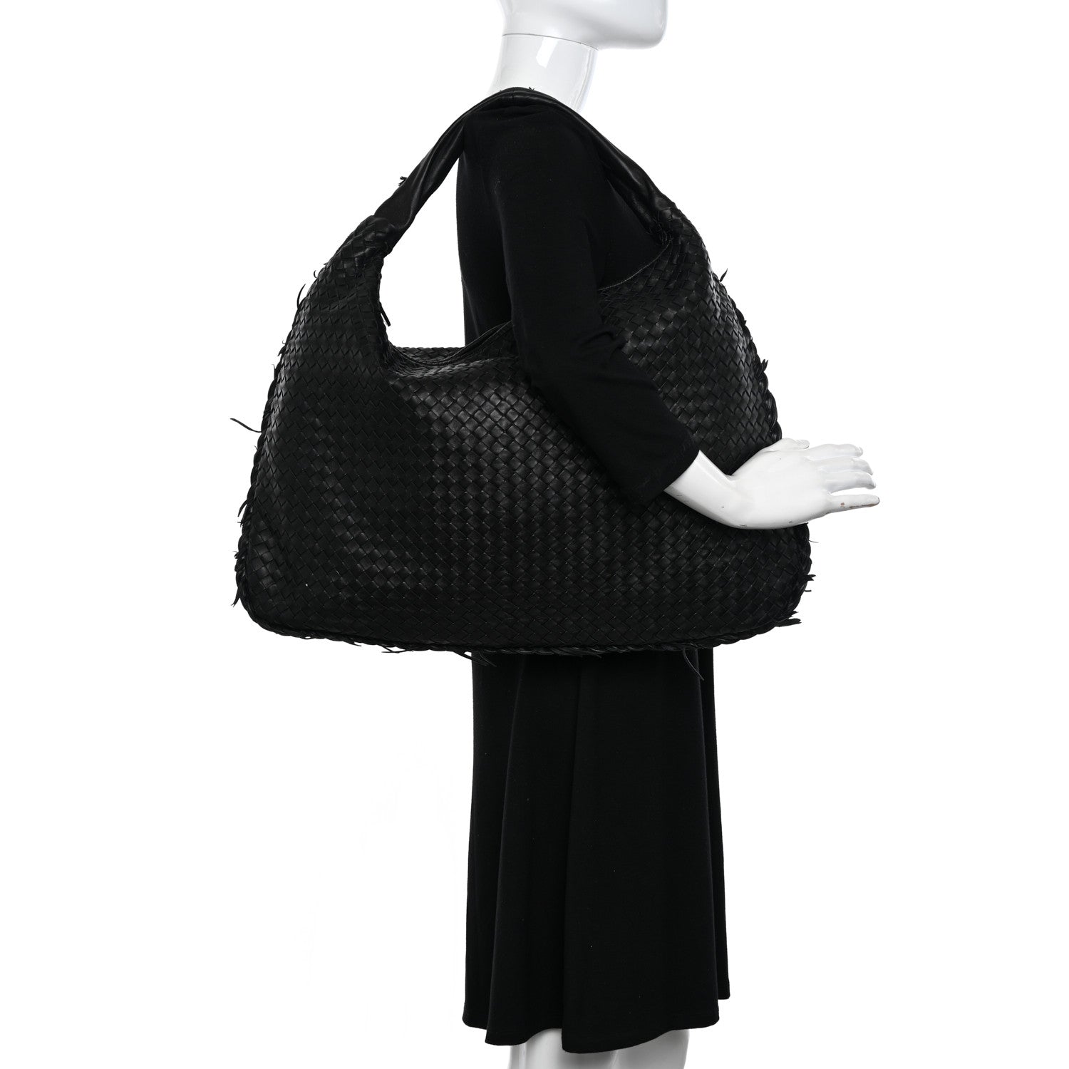 Bottega Veneta Nappa Intrecciato Fuzzy Maxi Veneta Hobo Black 2 of 11
