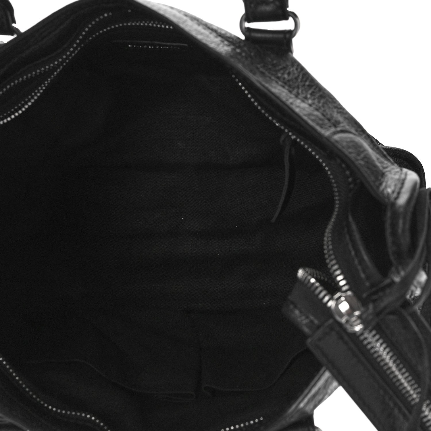 Balenciaga Agneau Classic Silver Hardware S City Logo Strap Black White 4 of 7