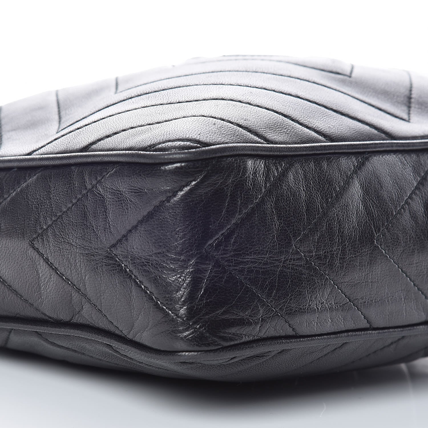 Chanel Lambskin Chevron Quilted Tassel Camera Case Black 5 of 10