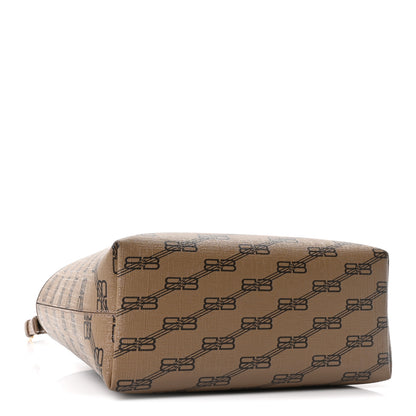 Balenciaga Coated Canvas BB Monogram Small Signature East West Shopper Bag Beige Brown 4 of 10
