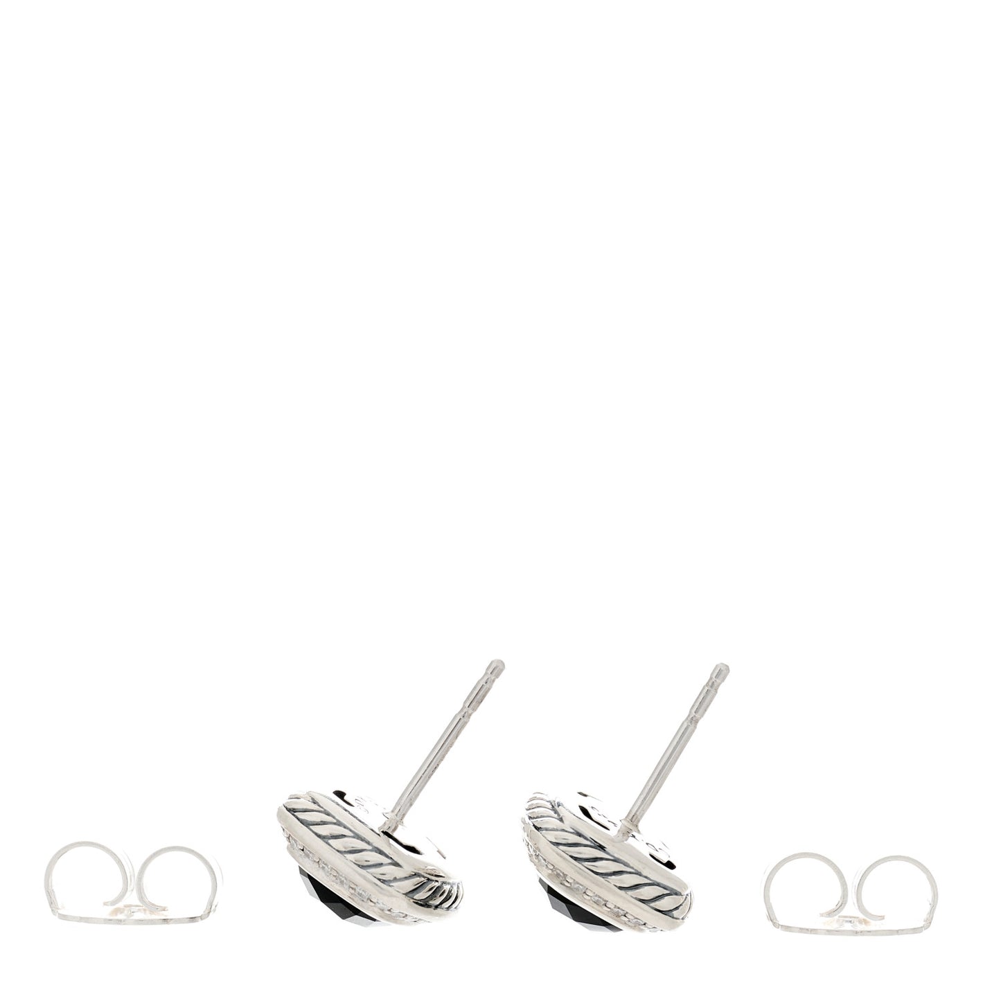 Sterling Silver Diamond Black Onyx 7mm Albion Earrings