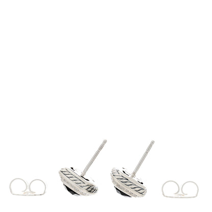 David Yurman Sterling Silver Diamond Black Onyx 7mm Albion Earrings 3 of 4
