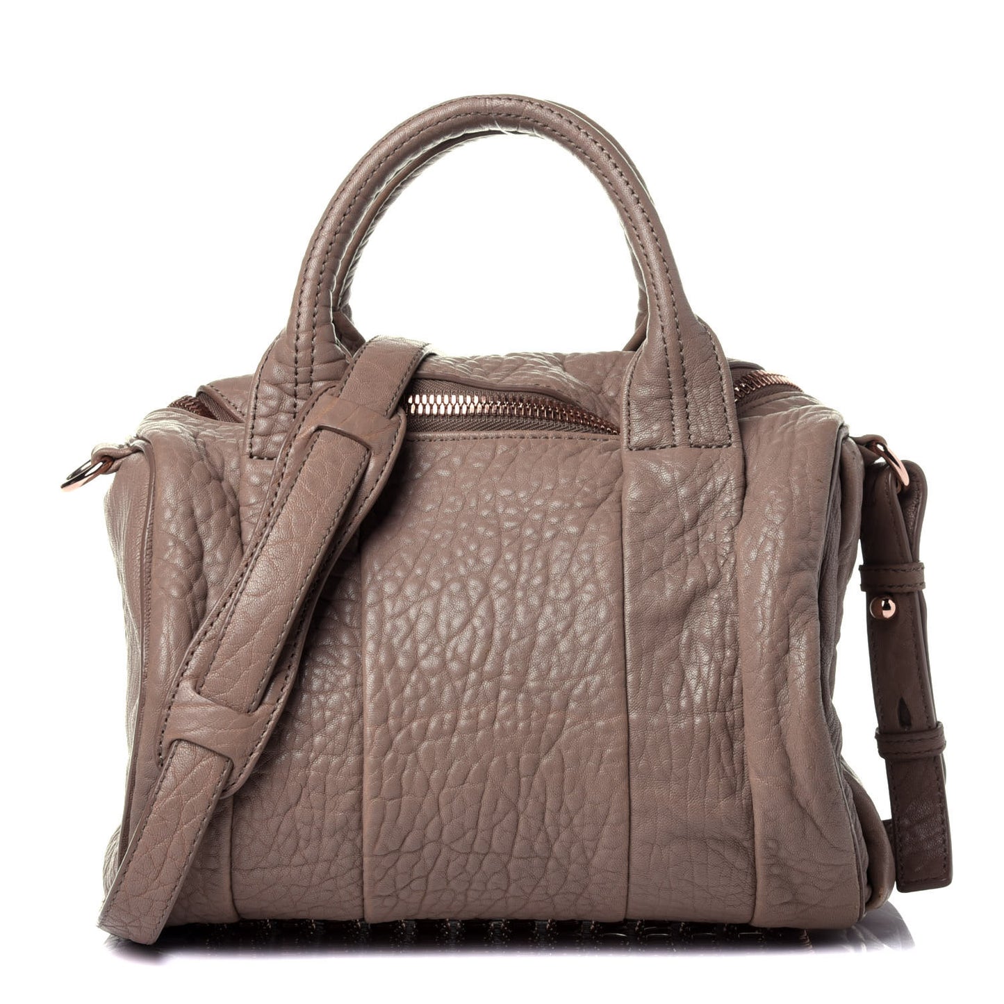 Pebbled Lambskin Rockie Latte Rose Gold Hardware