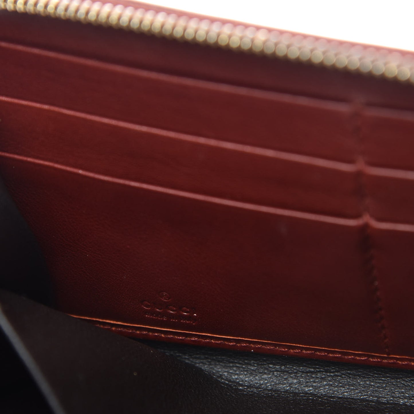 Guccissima Sukey Zip Around Wallet Red