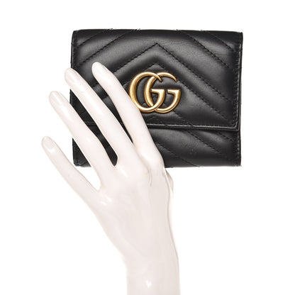 Gucci Calfskin Matelasse GG Marmont Wallet Black 2 of 10