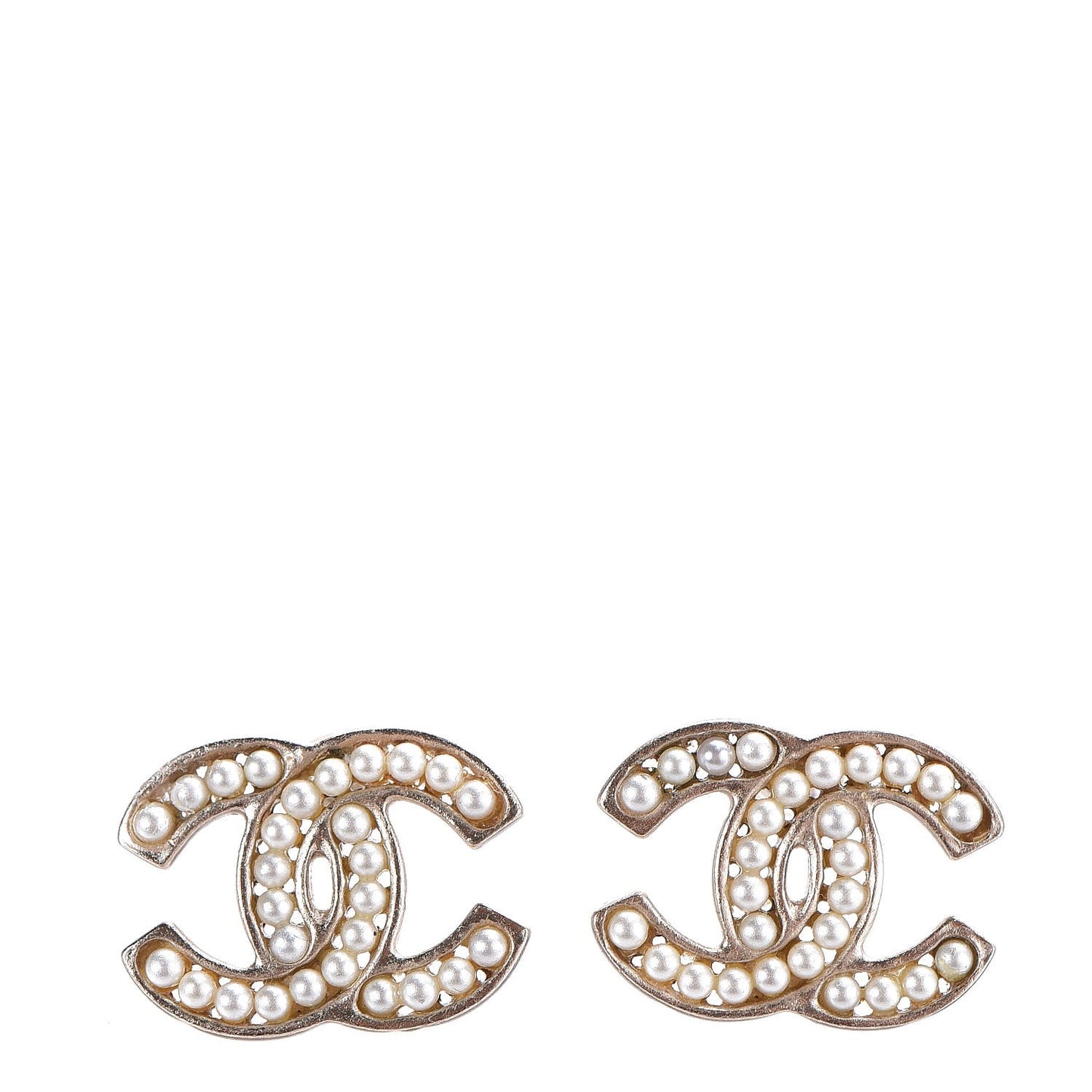 Pearl CC Earrings Gold