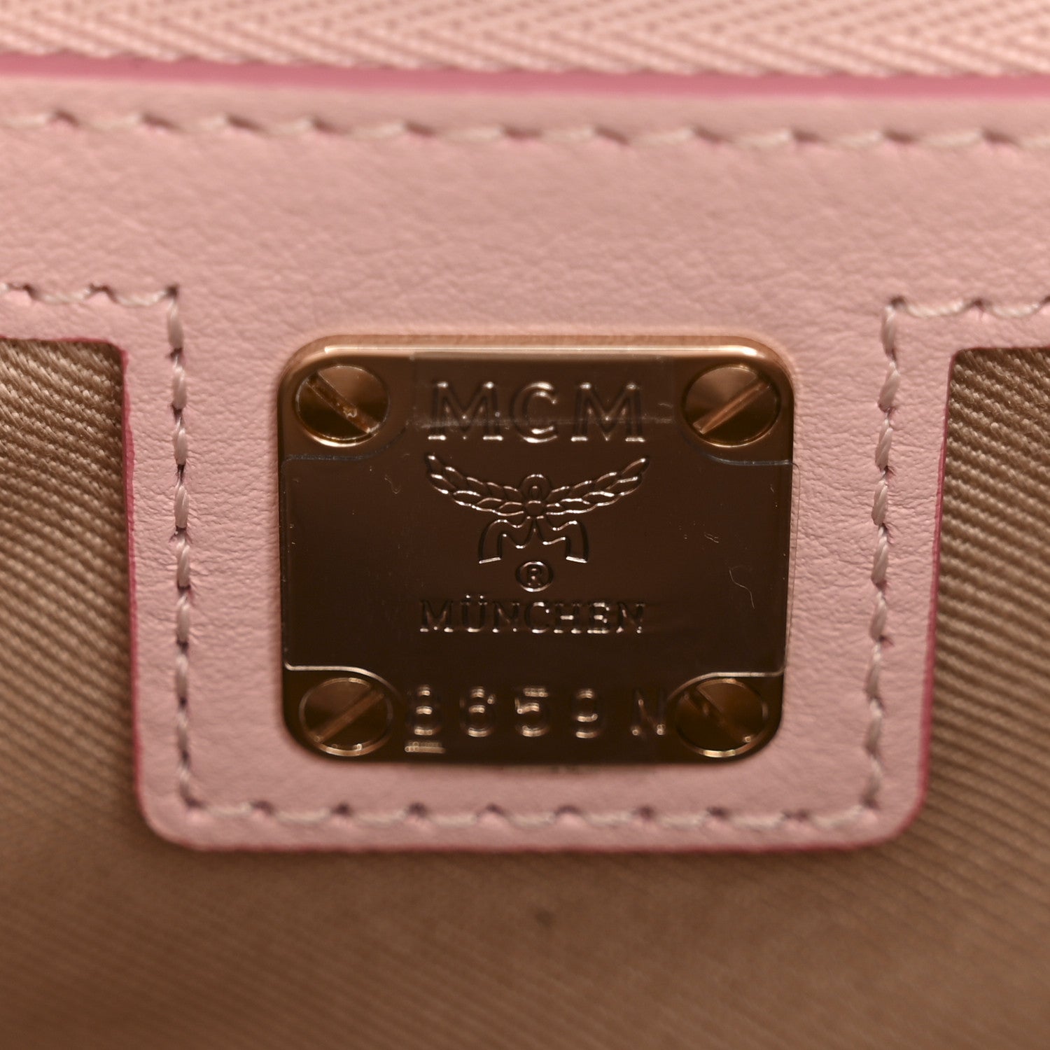 MCM Calfskin Essential Visetos Small Backpack Powder Pink 6 of 13