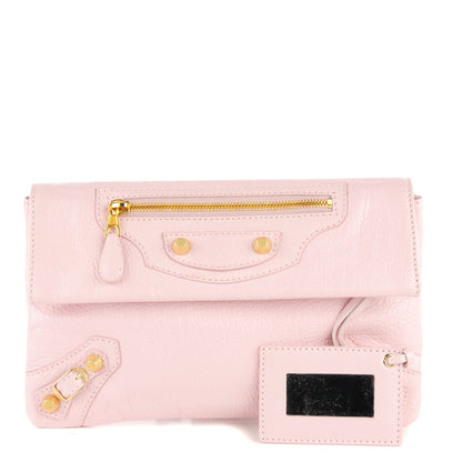 Balenciaga Agneau Giant 12 Gold Hardware Envelope Clutch Rose Poudre 1 of 7