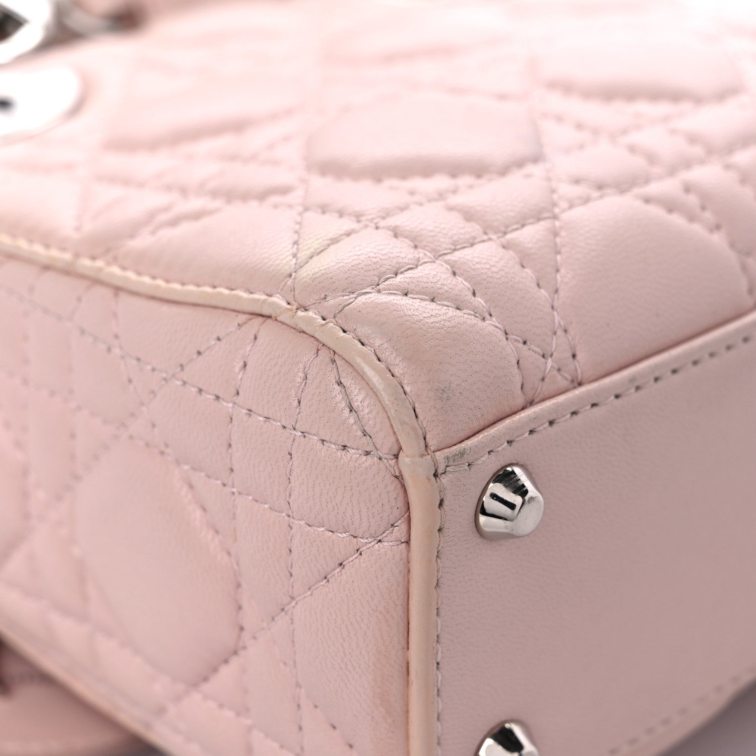 Christian Dior Lambskin Cannage Mini Lady Dior Crystal Strap Rose Poudre 8 of 24