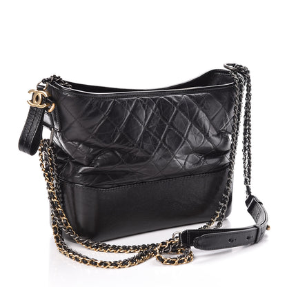Chanel Aged Calfskin Quilted Medium Gabrielle Hobo Black 3 of 13
