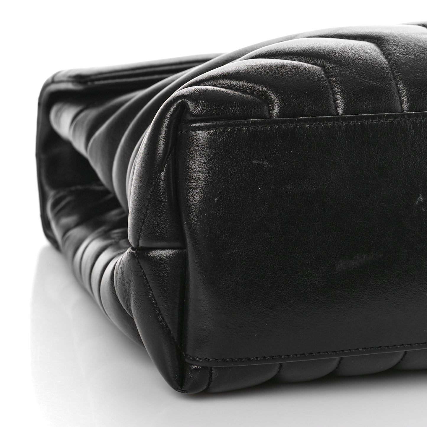 Calfskin Y Quilted Monogram Monochrome Medium Loulou Chain Satchel Black